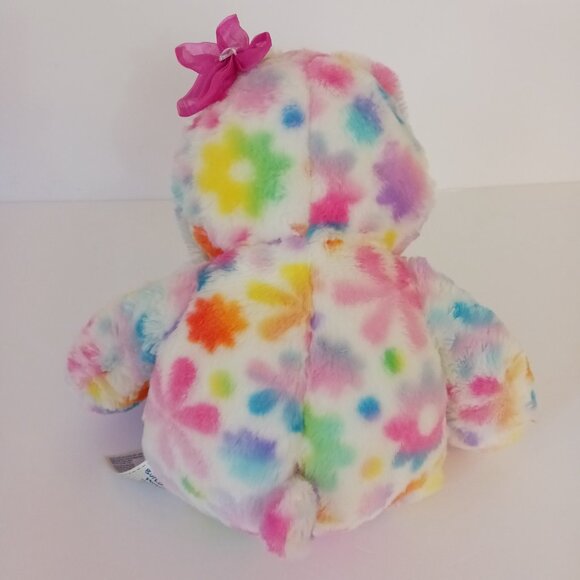 Build A Bear Bunny Rabbit Tie Dye 17 Plush Rainbow Pastel Flower Mismatched Eyes - Picture 4 of 8